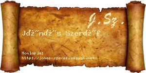 Jónás Szeráf névjegykártya